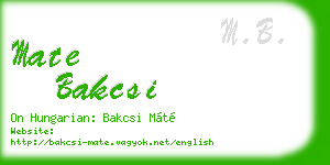 mate bakcsi business card