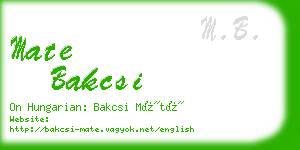 mate bakcsi business card